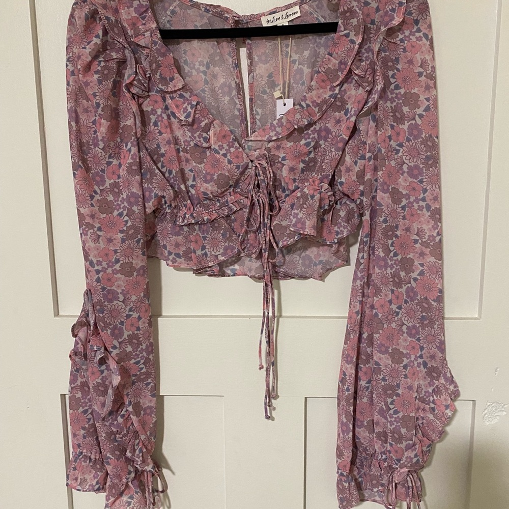 For Love & Lemons Floral Pink Blouse